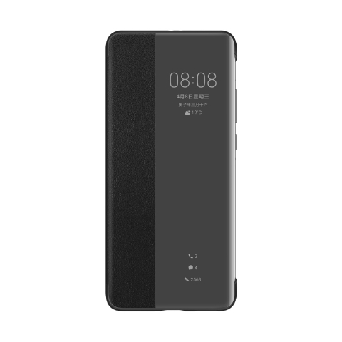 Fonction Stand Oihxse Smart View Cover Compatible pour Huawei P40 Pro Coque /Étui /à Rabat Housse en Cuir avec Fen/être de Vue Ultra L/éger Antichoc Intelligent Flip Case,Noir
