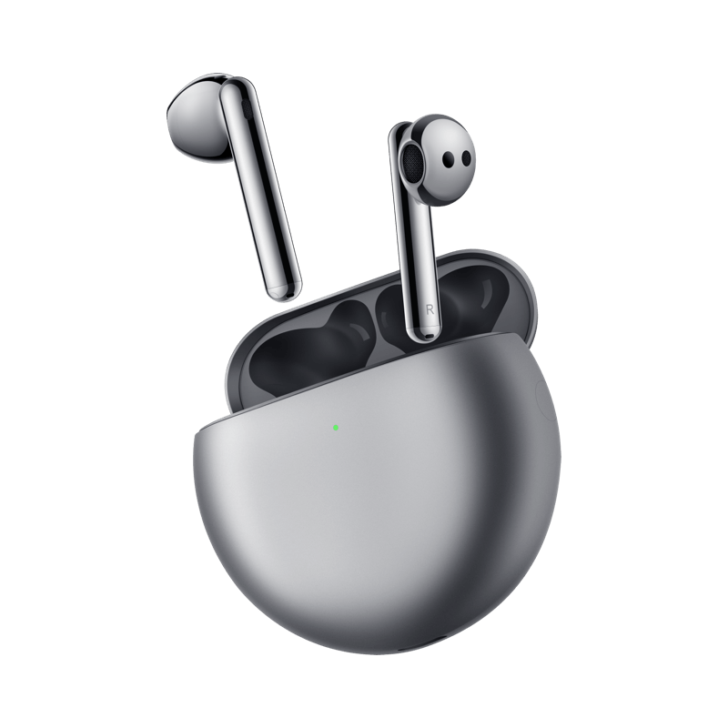 HUAWEI FreeBuds 4 Argent - Charge sans fil / Ecouteurs sans fil / Bluetooth 5.2 / Réduction de bruit active
