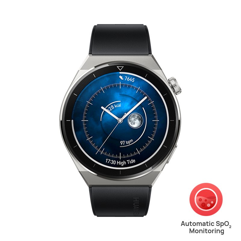 HUAWEI WATCH GT 3 Pro Active Noir / 46mm / GPS / Bluetooth 5.2 / Microphone / Charge sans fil / Compatible avec iOS et Android