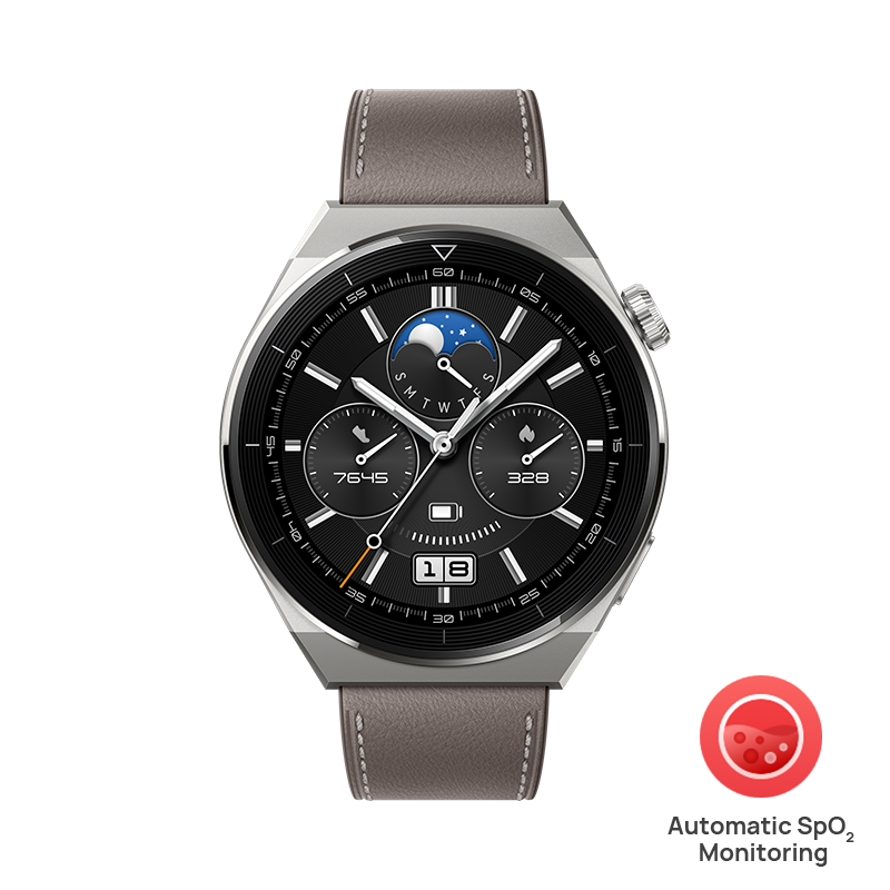 HUAWEI WATCH GT 3 Pro Classic Gris/ 46mm / GPS / Bluetooth 5.2 / Microphone / Charge sans fil