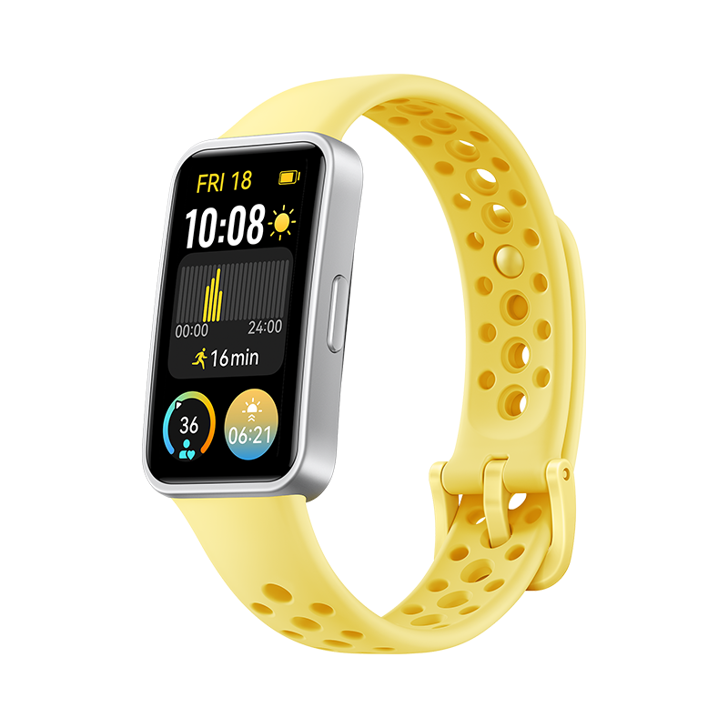 HUAWEI Band 9 / Jaune citron / Écran tactile / Suivi de sommeil / Bluetooth / Autonomie de 14 jours / Étanchéité 5 ATM / Bracelet Fluoroélastomère / Compatible avec iOS et Android
