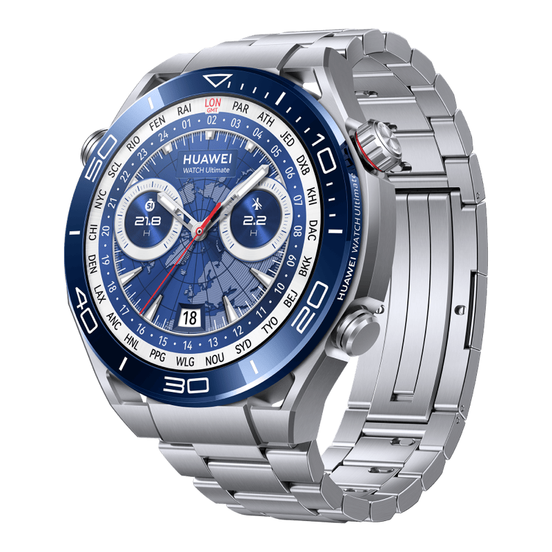 HUAWEI WATCH Ultimate VOYAGE BLUE / 48mm / GPS / ECG / Métal liquide à base de zirconium / Bracelet en titane / Compatible avec iOS et Android