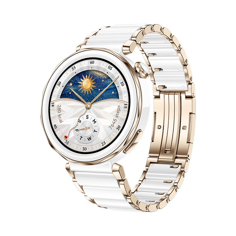 HUAWEI WATCH GT 5 Pro 42mm / Boîtier en céramique nanocristalline / Bracelet en céramique blanche / GPS / ECG / Bluetooth 5.2 / Montre Connectéeé/ Fonctionne avec iOS et Android