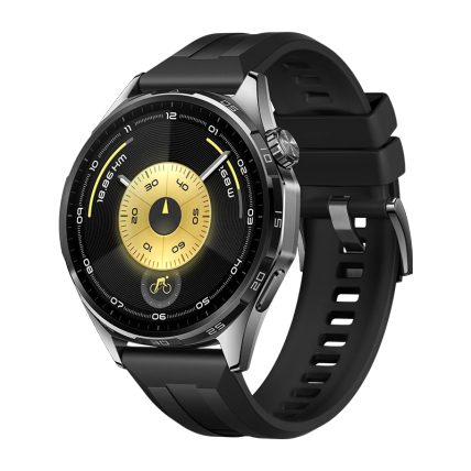 HUAWEI WATCH GT 6 46mm / Bracelet en fluoroélastomère noir / Autonomie jusqu'à 21 jours / Suivi GPS précis / Montre connectée / Fonctionne avec iOS et Android