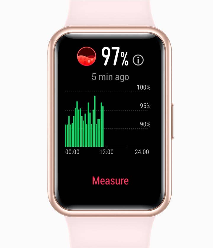 HUAWEI Watch Fit New + Monitoreo de SpO2 todo el día HUAWEI Watch Fit New + Monitoreo de SpO2 todo el día