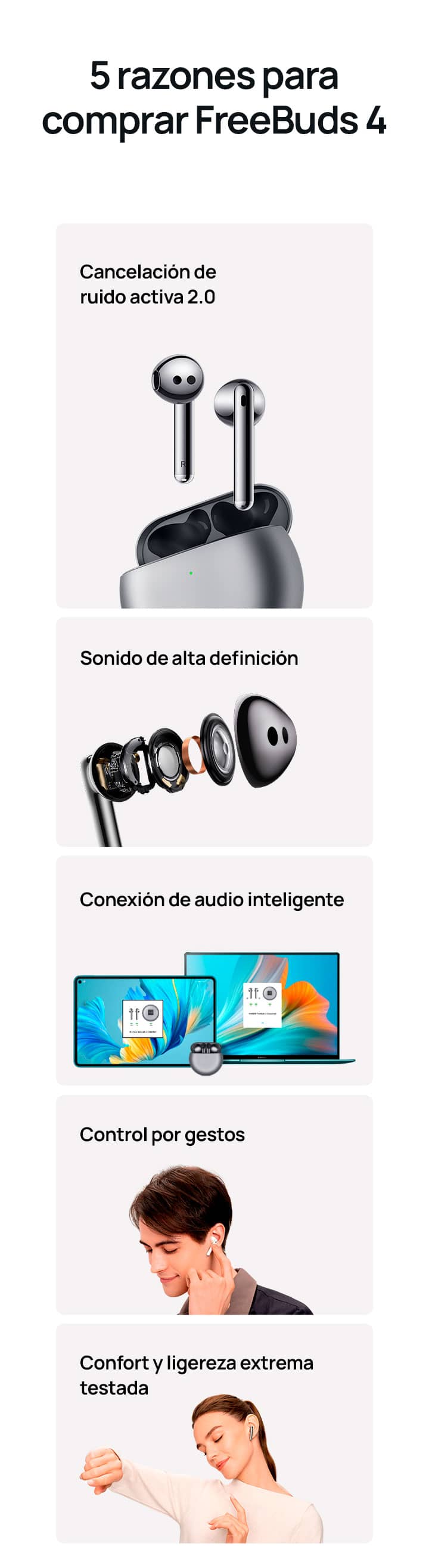 HUAWEI Freebuds 4 + Razones para comprar HUAWEI Freebuds 4 + Razones para comprar