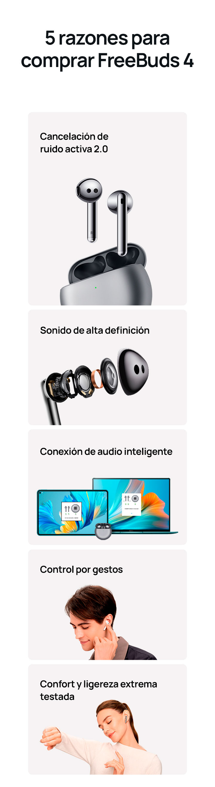 HUAWEI Freebuds 4 + Razones para comprar HUAWEI Freebuds 4 + Razones para comprar