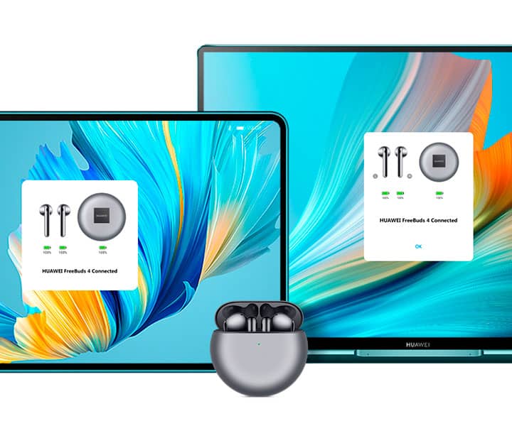 HUAWEI Freebuds 4 + Indicador de emparejamiento automático + Conexiones simultáneas HUAWEI Freebuds 4 + Indicador de emparejamiento automático + Conexiones simultáneas