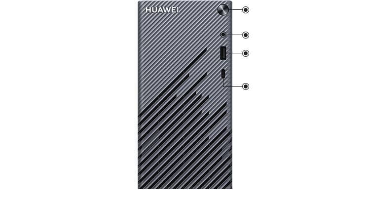 Huawei MateStation S + Puertos delanteros y traseros Huawei MateStation S + Puertos delanteros y traseros
