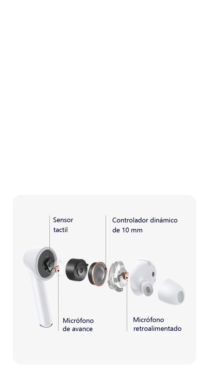 Huawei FreeBuds 3i + Diafragma de sensibilidad y controladores dinámicos Huawei FreeBuds 3i + Diafragma de sensibilidad y controladores dinámicos