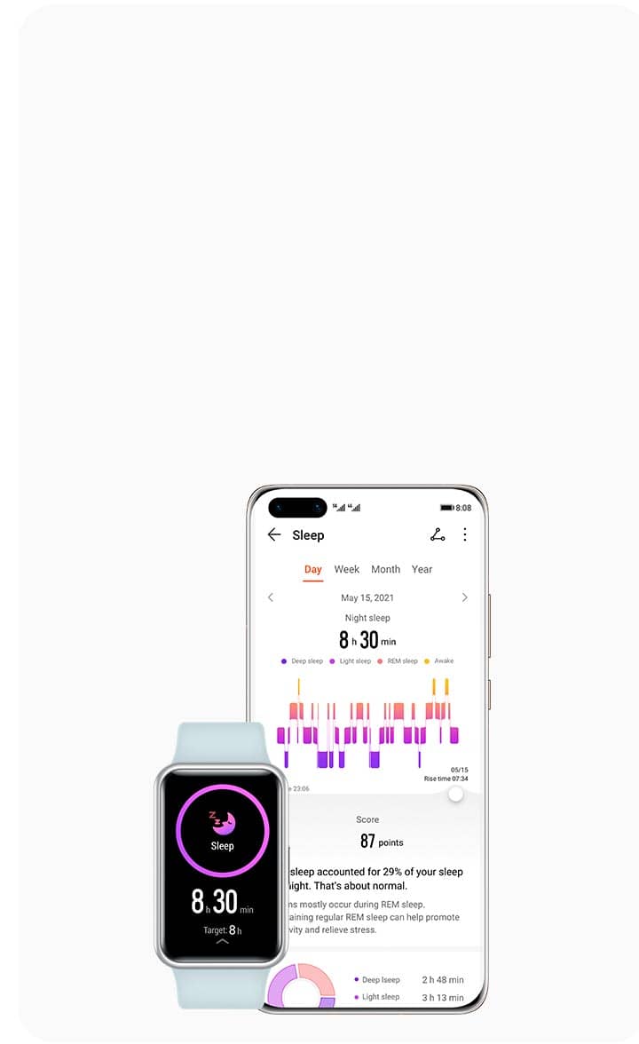 HUAWEI Watch Fit New + Monitoreo de sueño HUAWEI Watch Fit New + Monitoreo de sueño
